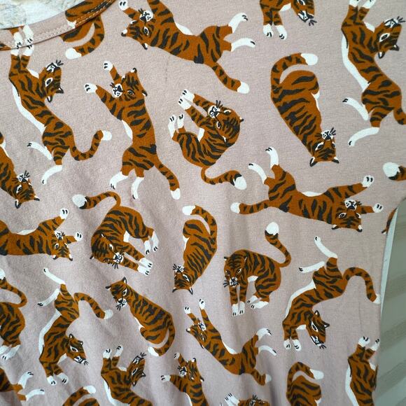 Fred’s World Organic Cotton Tiger Print Dress 8Y 128cm GOTS Long Sleeve EUC - Picture 2 of 7